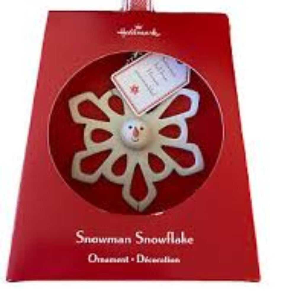 Hallmark 2007 White Snowman Snowflake by Ruth Donikowski 4" NEW